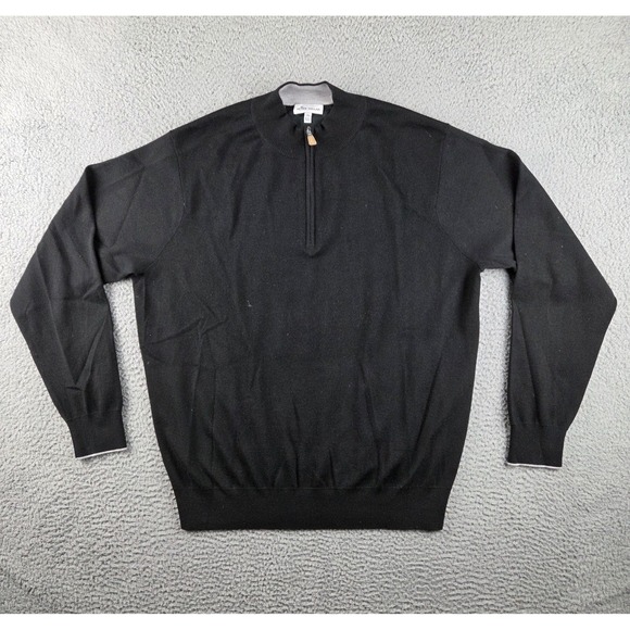 Peter Millar Other - Peter Millar Cashmere Blend 1/4 Zip Pullover Sweater Mens XL Black Golf